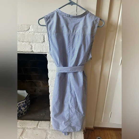 J Crew Sleeveless Blue Striped Dress - Picture 3 of 6